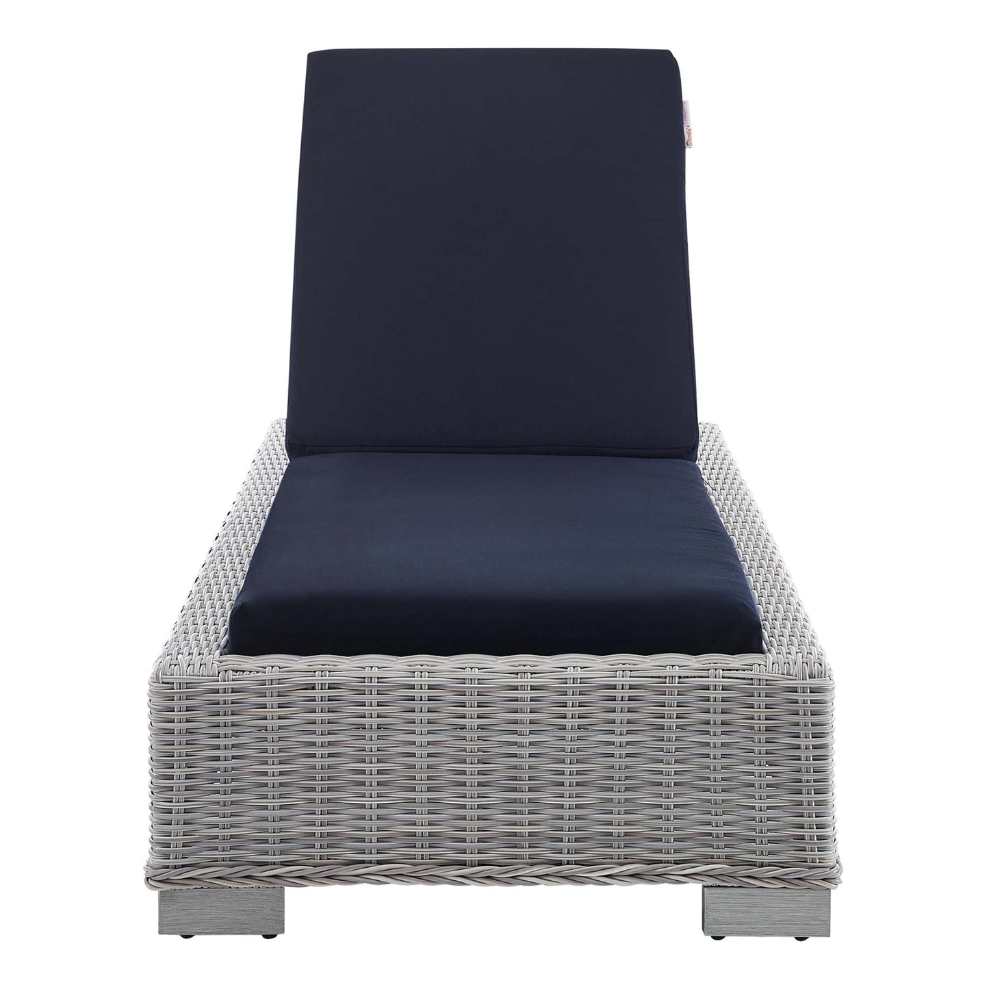 Modway Furniture Conway Sunbrella Outdoor Patio Wicker Rattan Chaise Lounge - EEI-3978-LGR-NAV