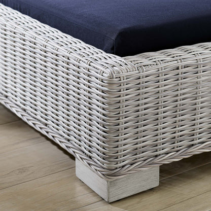 Modway Furniture Conway Sunbrella Outdoor Patio Wicker Rattan Chaise Lounge - EEI-3978-LGR-NAV