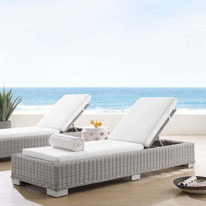 Modway Furniture Conway Sunbrella Outdoor Patio Wicker Rattan Chaise Lounge - EEI-3978-LGR-NAV