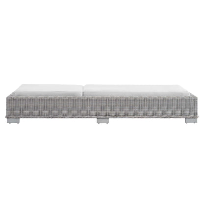 Modway Furniture Conway Sunbrella Outdoor Patio Wicker Rattan Chaise Lounge - EEI-3978-LGR-NAV