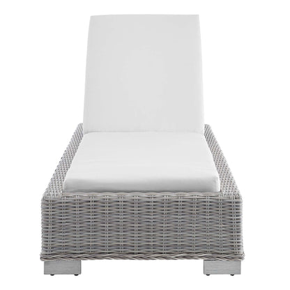 Modway Furniture Conway Sunbrella Outdoor Patio Wicker Rattan Chaise Lounge - EEI-3978-LGR-NAV