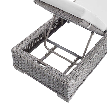 Modway Furniture Conway Sunbrella Outdoor Patio Wicker Rattan Chaise Lounge - EEI-3978-LGR-NAV