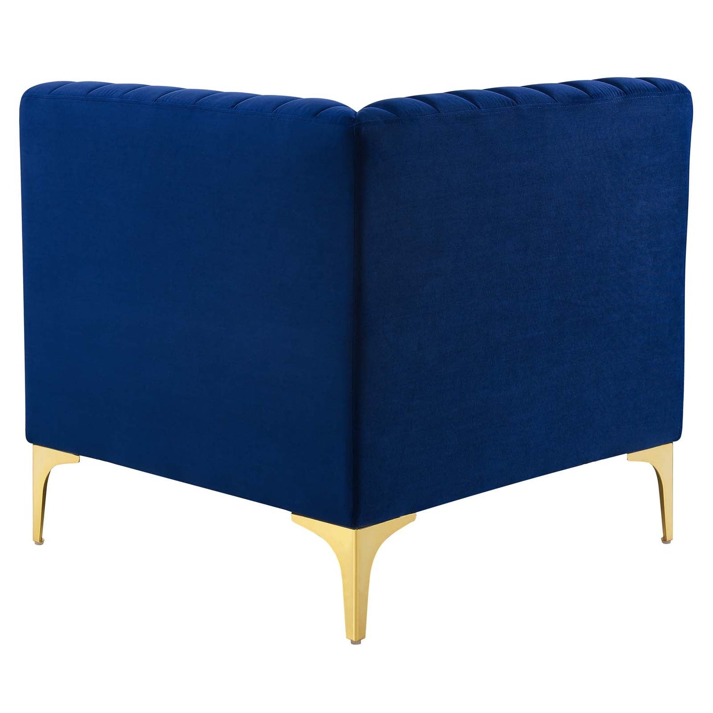 Modway Furniture Triumph Channel Tufted Velvet Corner Chair – Luxe Retro Modern Design for Stylish Living Spaces