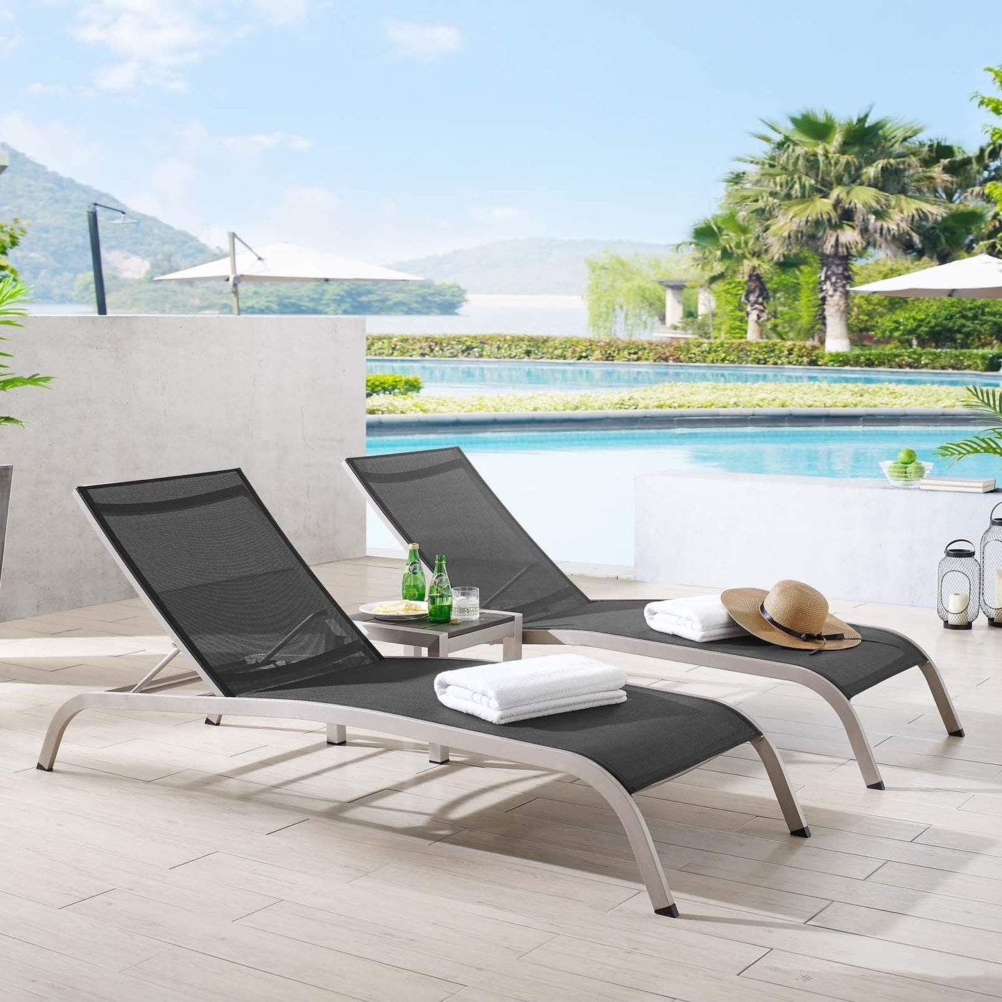 Modway Savannah 3 Piece Outdoor Patio Mesh Set