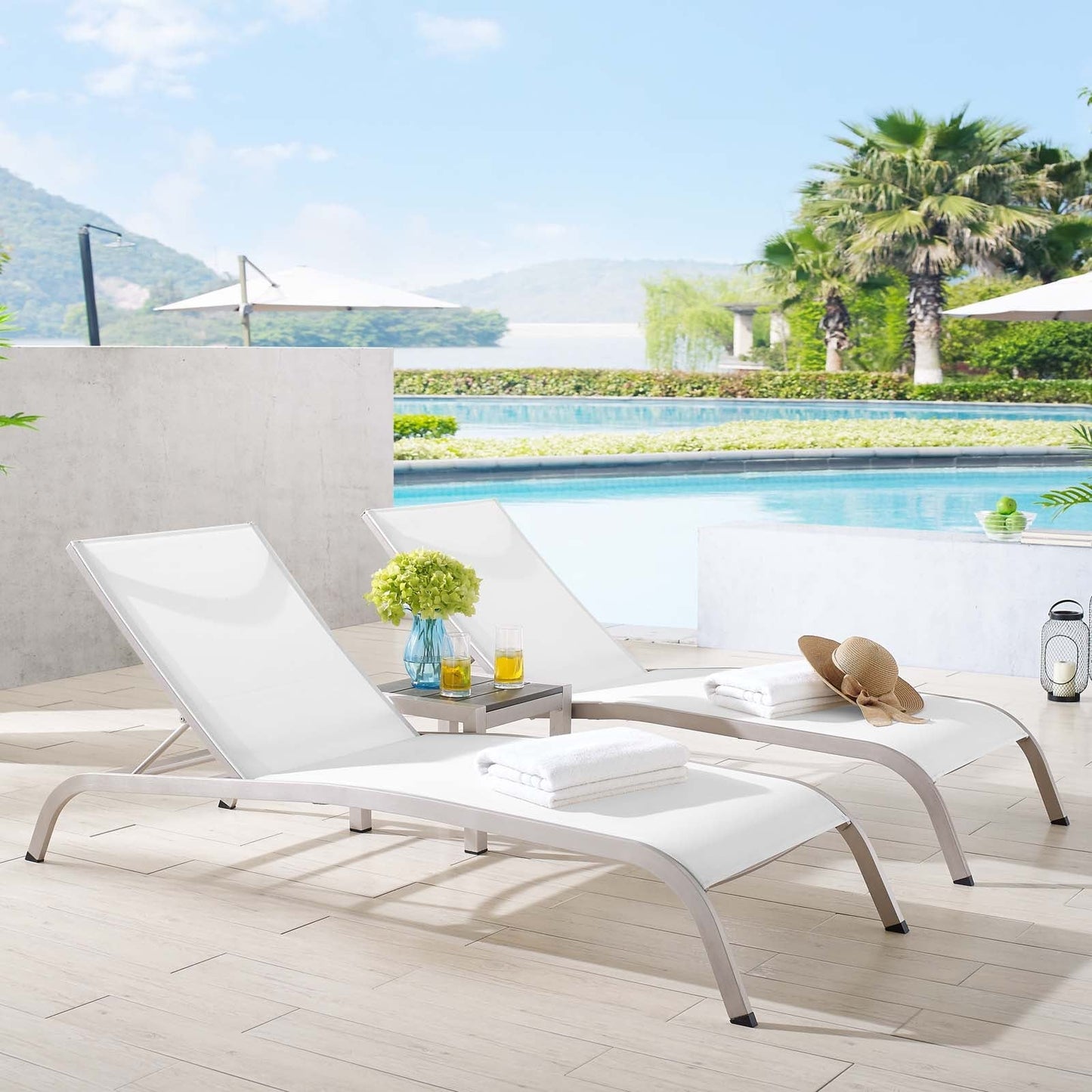 Modway Savannah 3 Piece Outdoor Patio Mesh Set