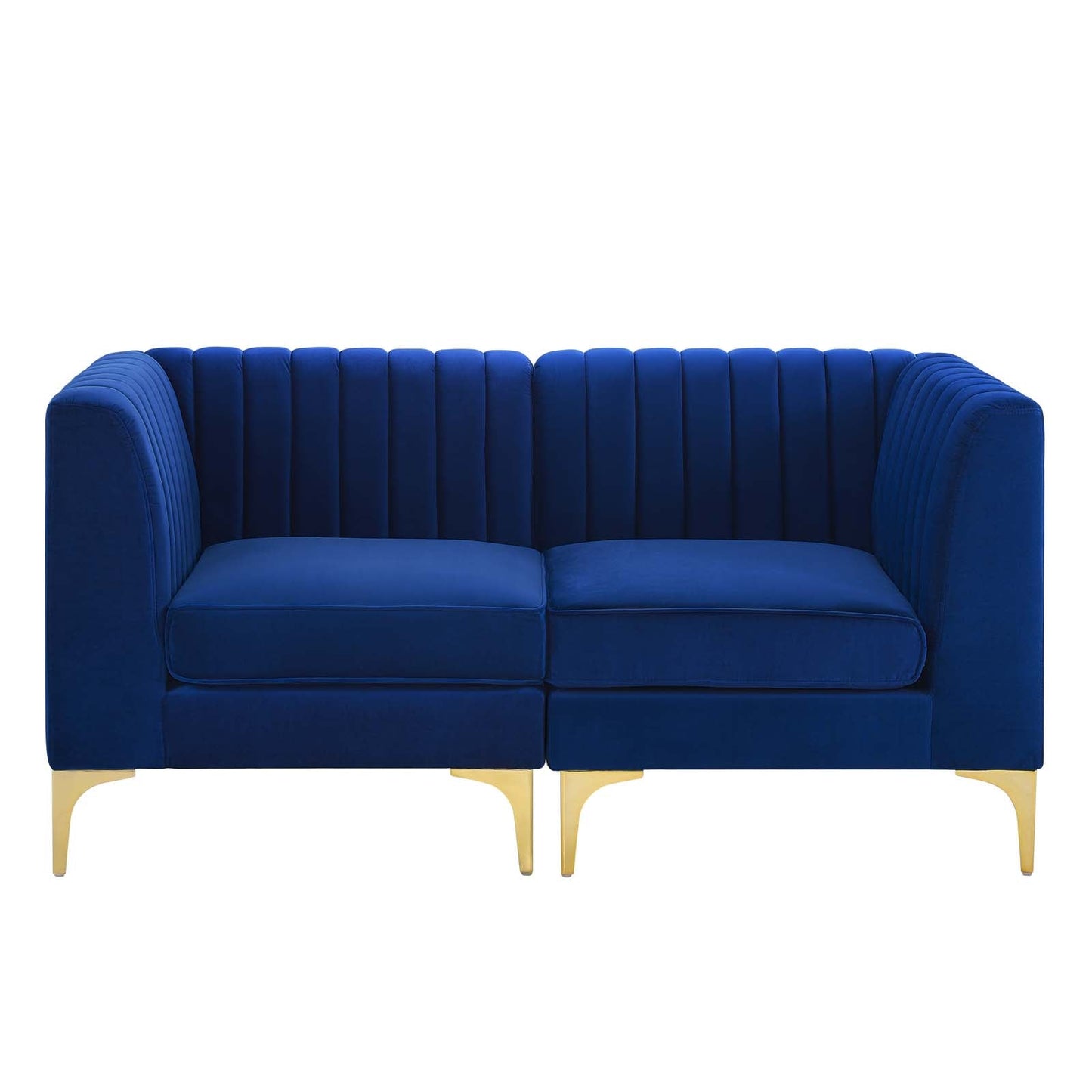 Modway Furniture Triumph Channel Tufted Performance Velvet Loveseat - Retro Modern Glam, Stain-Resistant, Luxurious Comfort