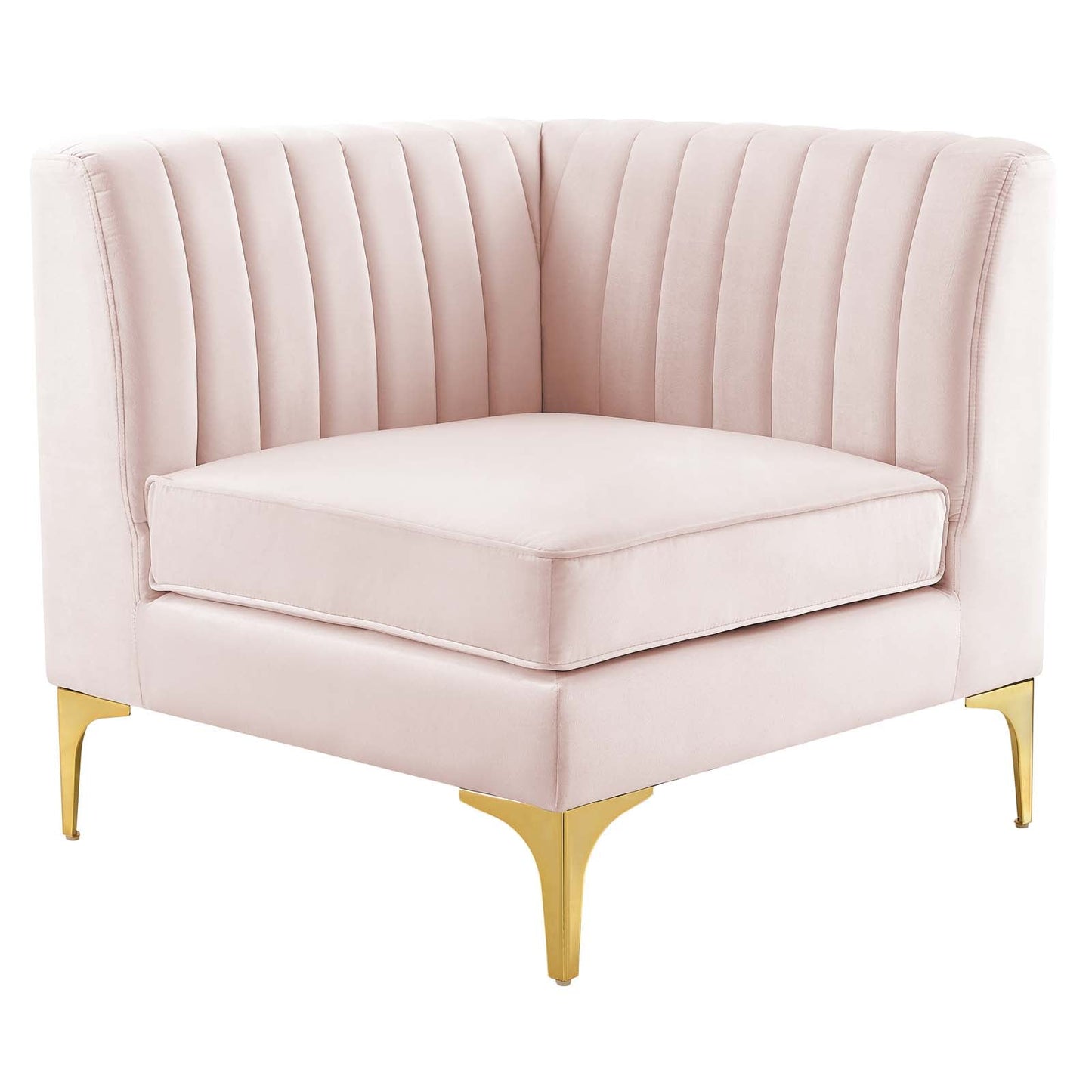 Modway Furniture Triumph Channel Tufted Performance Velvet Loveseat - Retro Modern Glam, Stain-Resistant, Luxurious Comfort