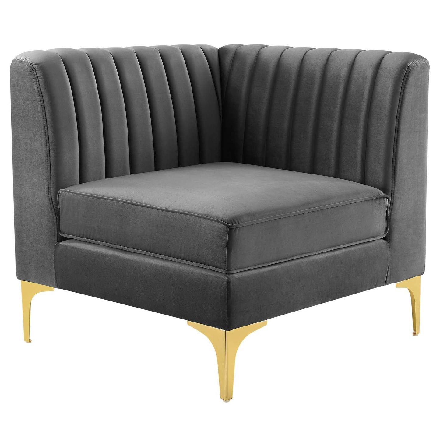 Modway Furniture Triumph Channel Tufted Velvet 8-Piece Sectional Sofa - Luxe Retro Design with Stain-Resistant Fabric