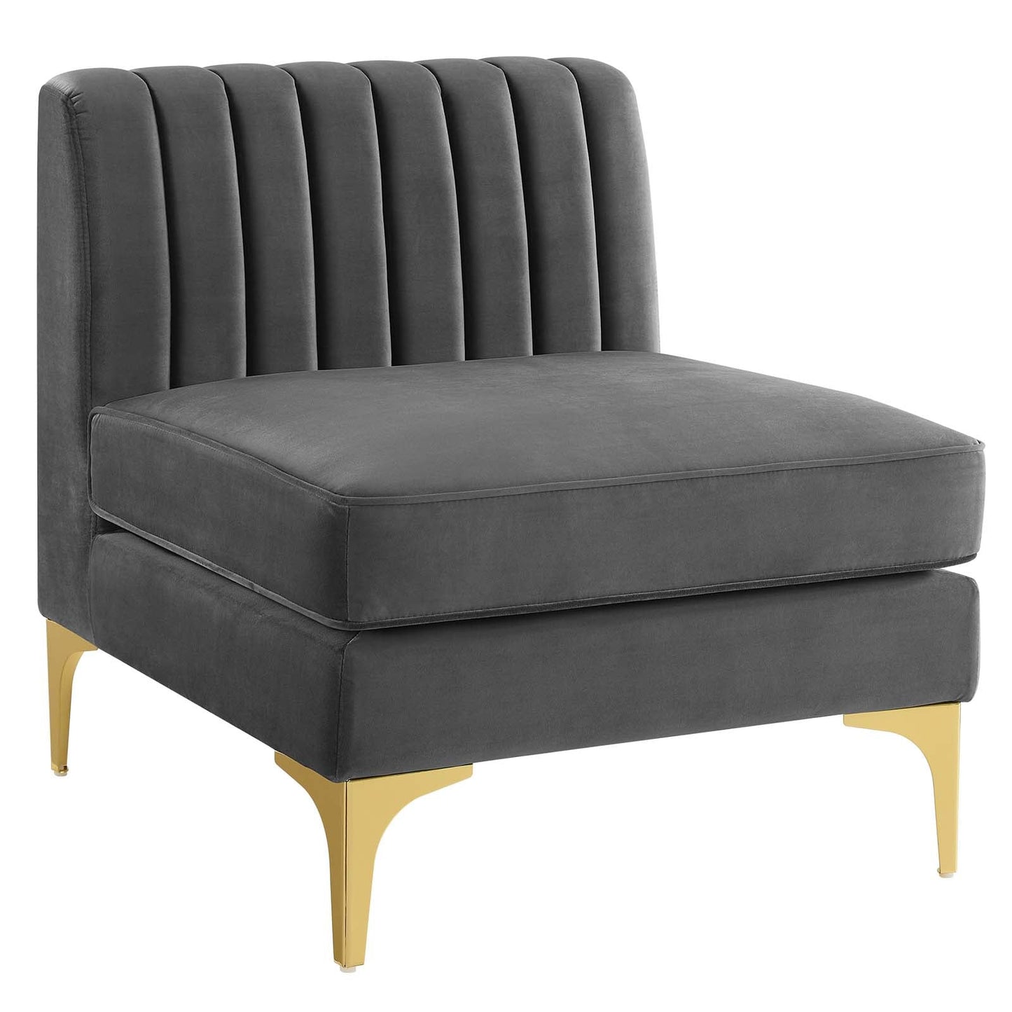 Modway Furniture Triumph Channel Tufted Velvet 8-Piece Sectional Sofa - Luxe Retro Design with Stain-Resistant Fabric