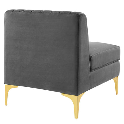 Modway Furniture Triumph Channel Tufted Velvet 8-Piece Sectional Sofa - Luxe Retro Design with Stain-Resistant Fabric