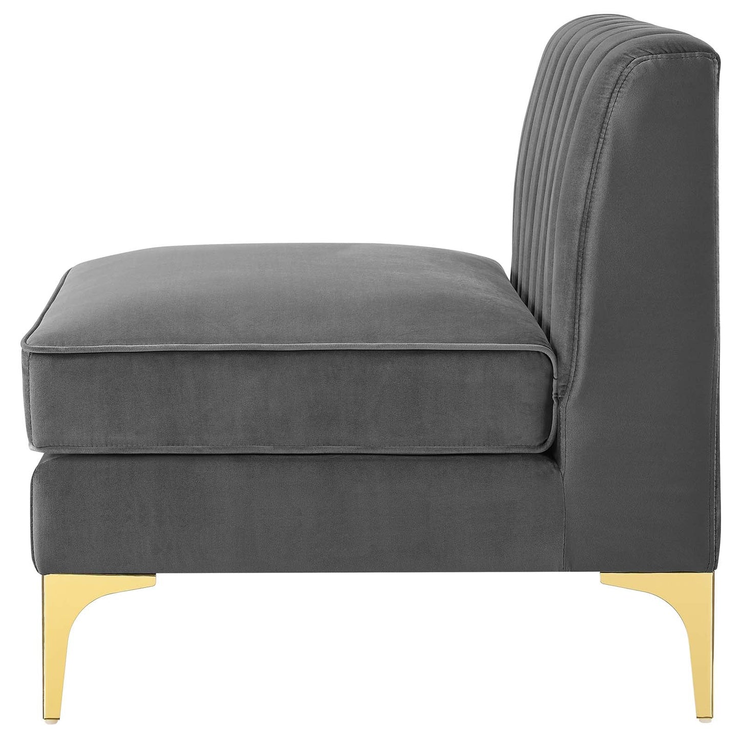 Modway Furniture Triumph Channel Tufted Velvet 8-Piece Sectional Sofa - Luxe Retro Design with Stain-Resistant Fabric