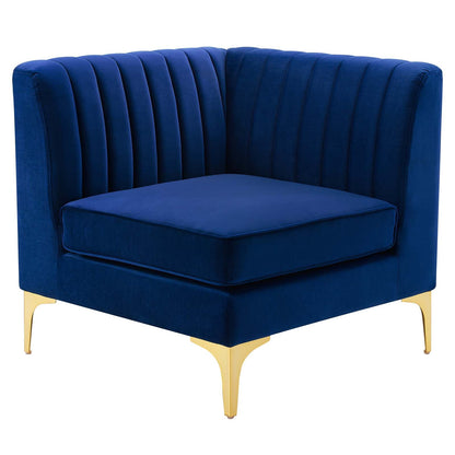 Modway Furniture Triumph Channel Tufted Velvet 8-Piece Sectional Sofa - Luxe Retro Design with Stain-Resistant Fabric