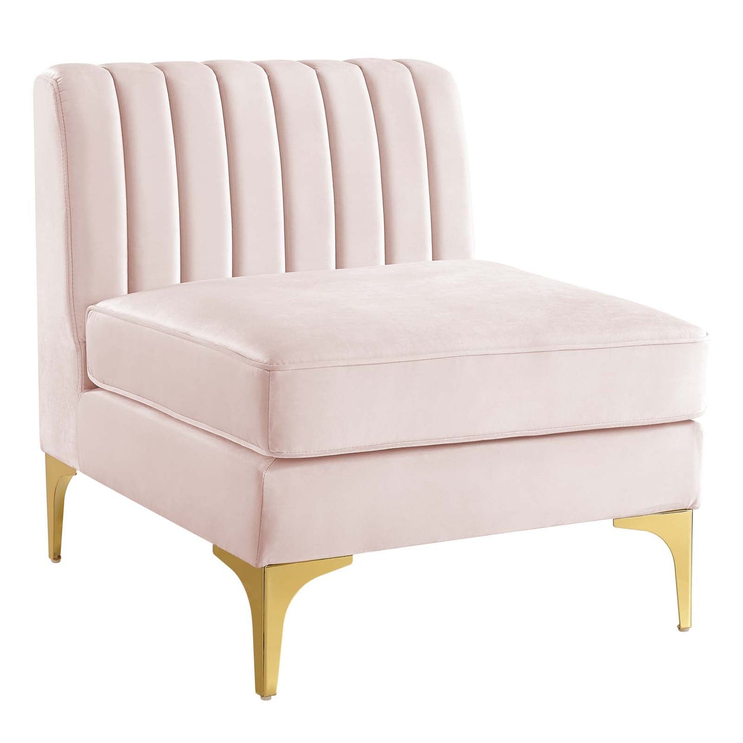 Modway Furniture Triumph Channel Tufted Velvet 8-Piece Sectional Sofa - Luxe Retro Design with Stain-Resistant Fabric