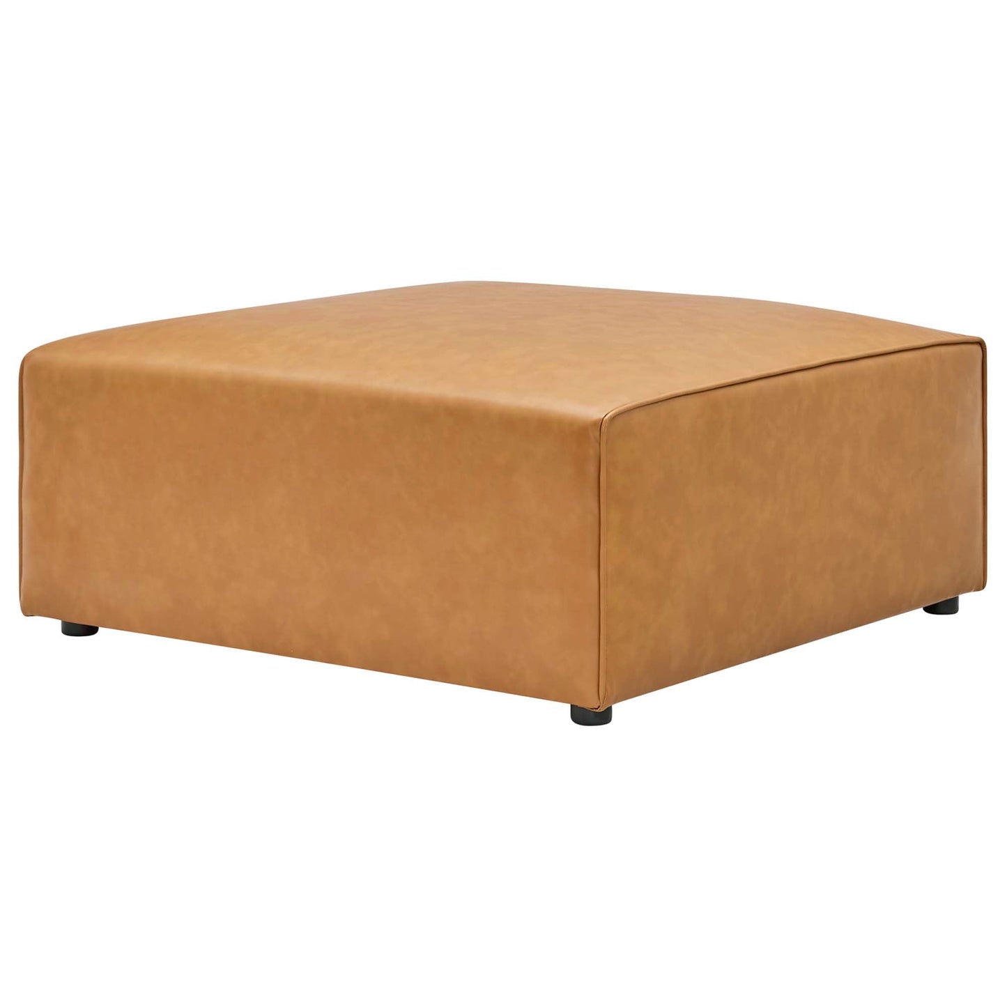 Modway Furniture Mingle Vegan Leather 4-Piece Sofa and 2 Ottomans Set by Modway - EEI-4794-TAN