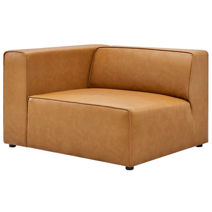 Modway Furniture Mingle Vegan Leather 4-Piece Sofa and 2 Ottomans Set by Modway - EEI-4794-TAN