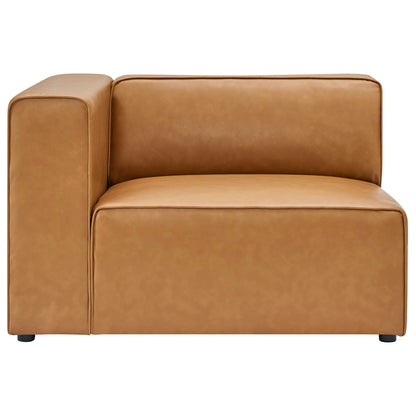 Modway Furniture Mingle Vegan Leather 4-Piece Sofa and 2 Ottomans Set by Modway - EEI-4794-TAN