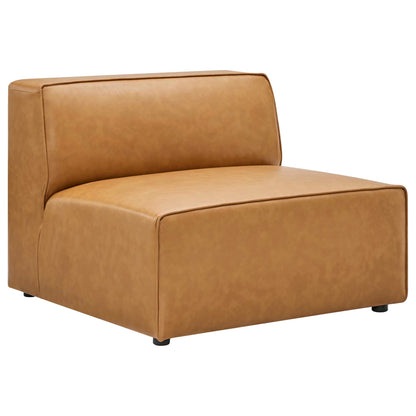 Modway Furniture Mingle Vegan Leather 4-Piece Sofa and 2 Ottomans Set by Modway - EEI-4794-TAN