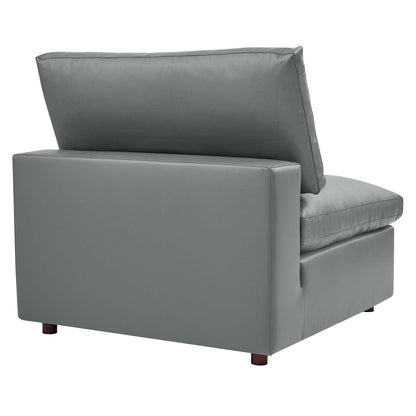 Modway Furniture Commix Down Filled Overstuffed Vegan Leather 5-Piece Sectional Sofa by Modway - EEI-4920-GRY