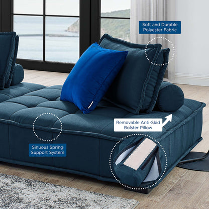 Modway Furniture Saunter 5-Piece Tufted Fabric Fabric Sectional Sofa by Modway - EEI-5210-AZU
