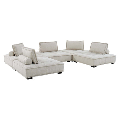 Modway Furniture Saunter 5-Piece Tufted Fabric Fabric Sectional Sofa by Modway - EEI-5210-AZU