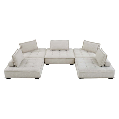 Modway Furniture Saunter 5-Piece Tufted Fabric Fabric Sectional Sofa by Modway - EEI-5210-AZU