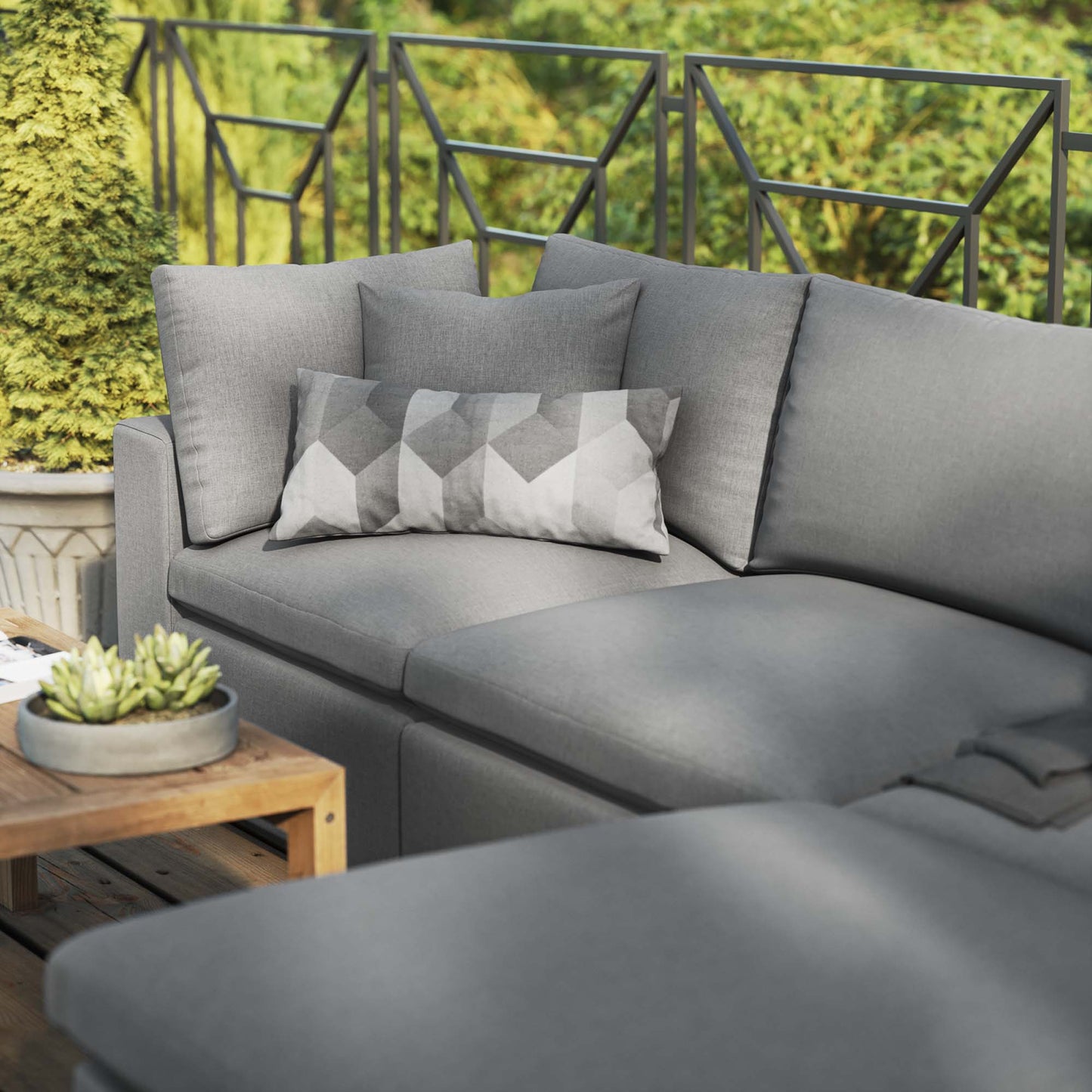 Modway Furniture Commix 4-Piece Outdoor Patio Sectional Sofa by Modway - EEI-5580-CHA