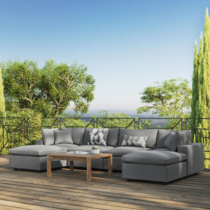 Modway Furniture Commix 6-Piece Outdoor Patio Sectional Sofa by Modway - EEI-5585-CHA