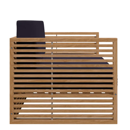 Modway Carlsbad Teak Wood Outdoor Patio Loveseat