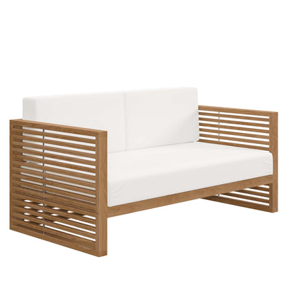 Modway Carlsbad Teak Wood Outdoor Patio Loveseat