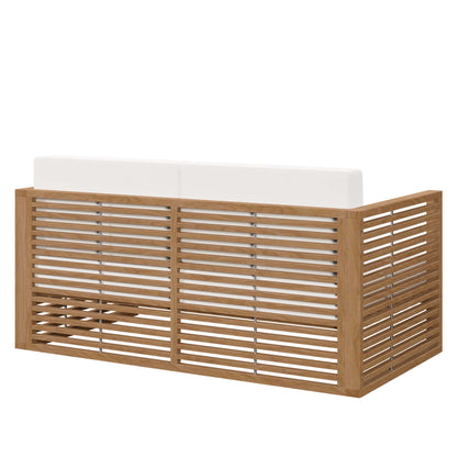 Modway Carlsbad Teak Wood Outdoor Patio Loveseat