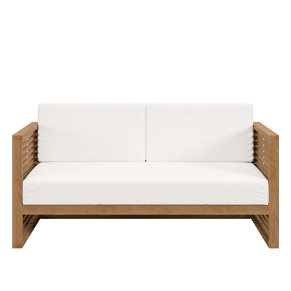 Modway Carlsbad Teak Wood Outdoor Patio Loveseat
