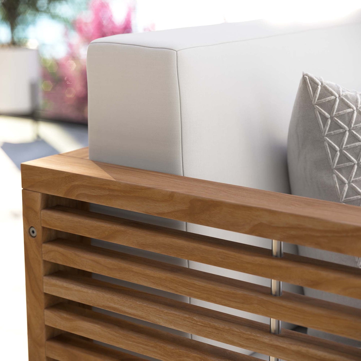 Modway Carlsbad Teak Wood Outdoor Patio Loveseat
