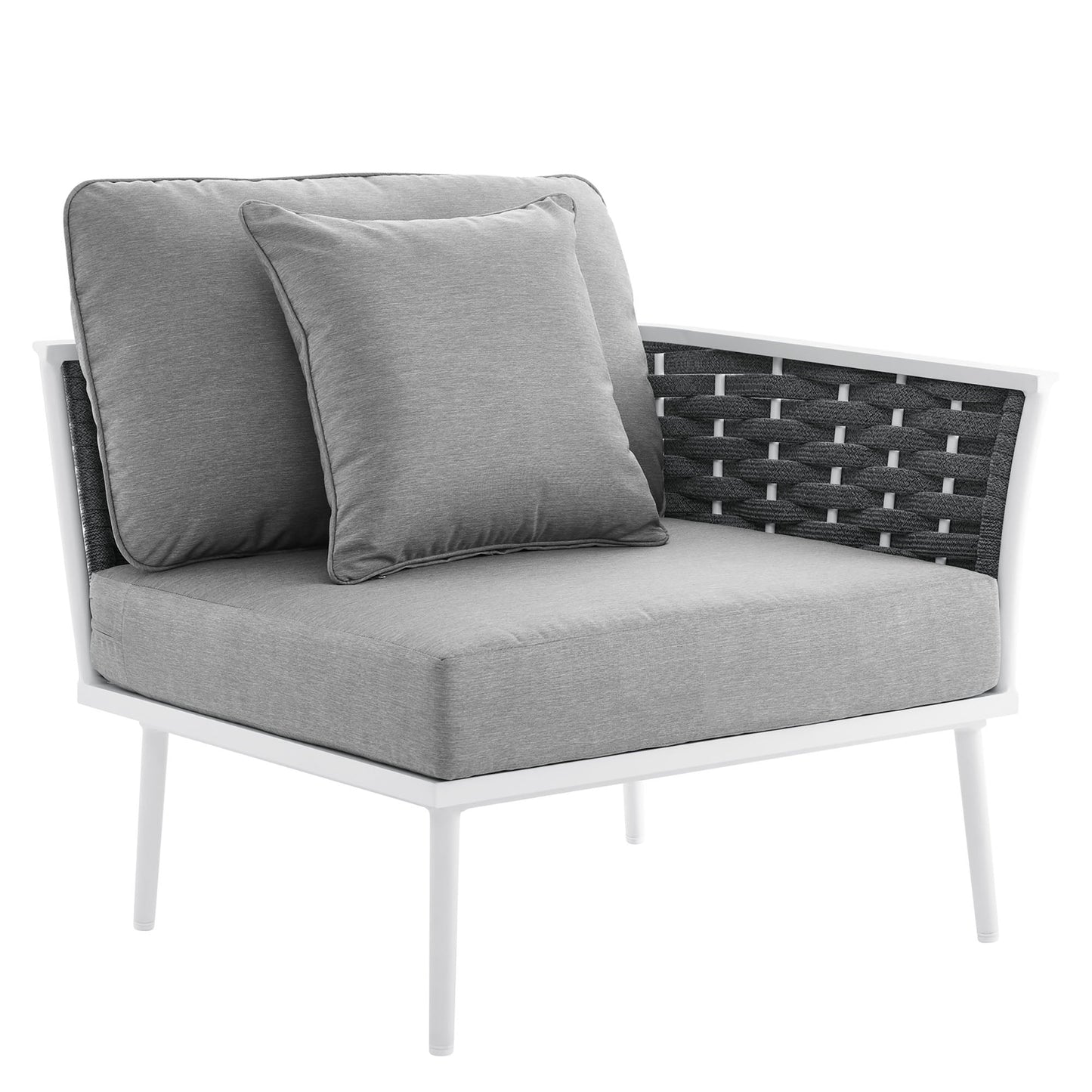 Modway Furniture Stance Outdoor Patio Aluminum Large Sectional Sofa by Modway - EEI-5753-WHI-GRY