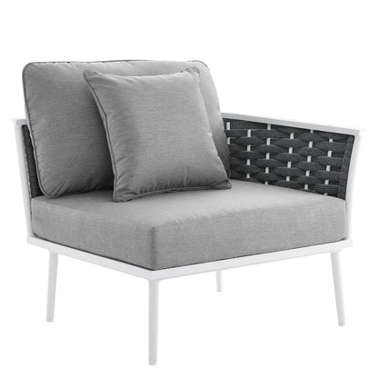 Modway Furniture Stance Outdoor Patio Aluminum Large Sectional Sofa by Modway - EEI-5753-WHI-GRY