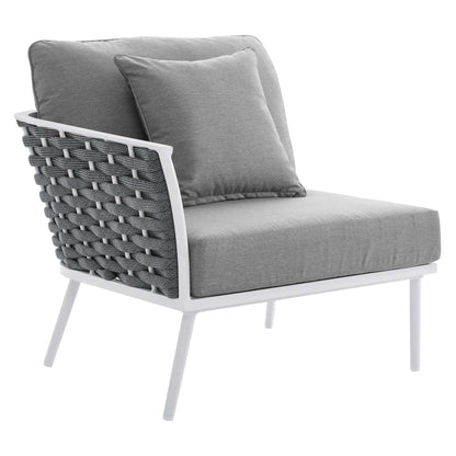 Modway Furniture Stance 9 Piece Aluminum Outdoor Patio Aluminum Sectional Sofa Set by Modway - EEI-5758-WHI-GRY
