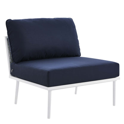 Modway Furniture Stance 9 Piece Aluminum Outdoor Patio Aluminum Sectional Sofa Set by Modway - EEI-5758-WHI-GRY