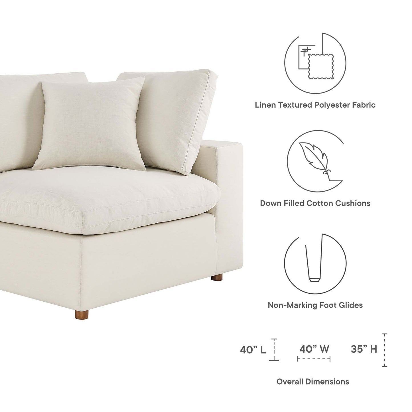 Modway Furniture Commix 6-Piece Down Filled Overstuffed Sectional Sofa by Modway – EEI-5761