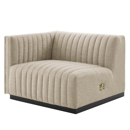 Modway Furniture Conjure Channel Tufted Upholstered Fabric Loveseat - Modern Elegance for Your Living Room Oasis - EEI-5786-BLK-WHI