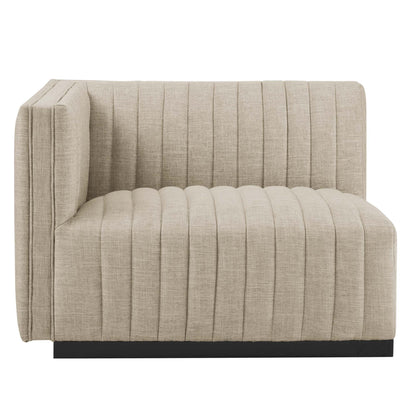Modway Furniture Conjure Channel Tufted Upholstered Fabric Loveseat - Modern Elegance for Your Living Room Oasis - EEI-5786-BLK-WHI