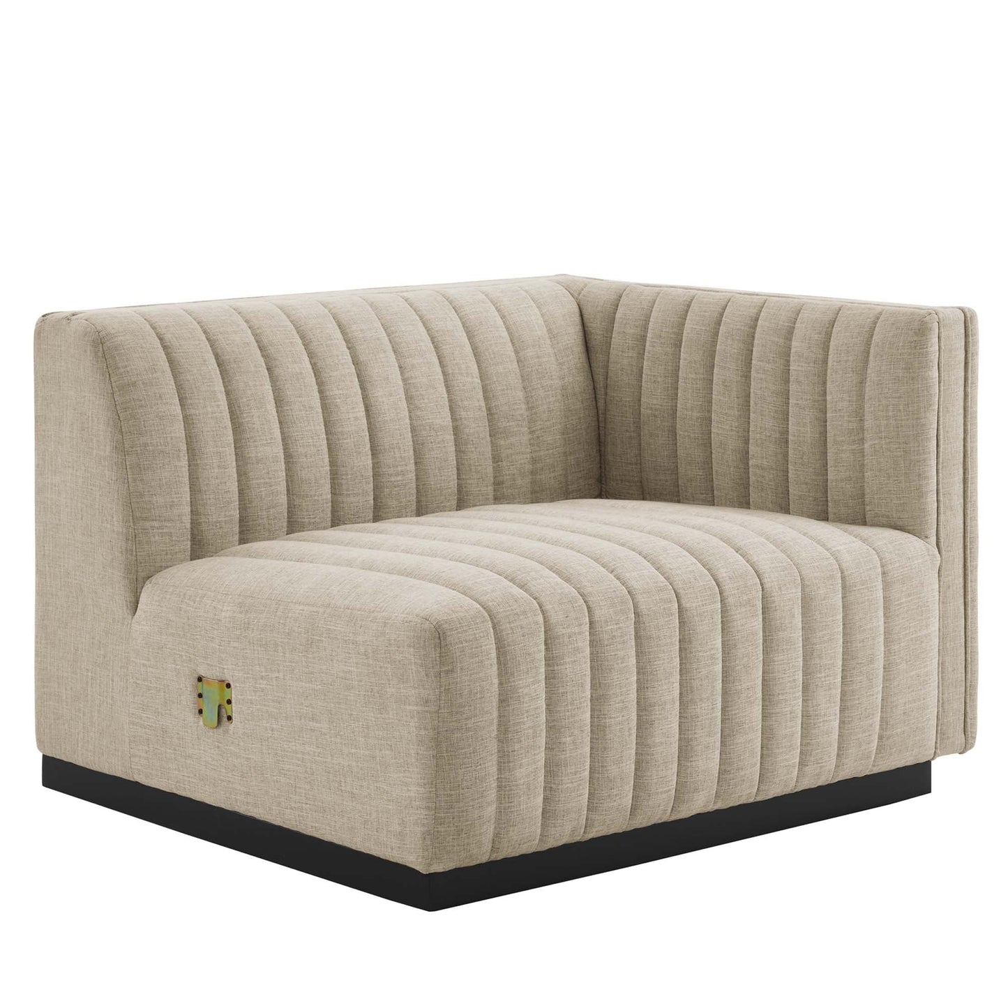 Modway Furniture Conjure Channel Tufted Upholstered Fabric Loveseat - Modern Elegance for Your Living Room Oasis - EEI-5786-BLK-WHI