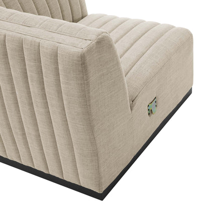 Modway Furniture Conjure Channel Tufted Upholstered Fabric Loveseat - Modern Elegance for Your Living Room Oasis - EEI-5786-BLK-WHI