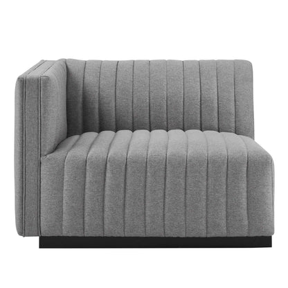 Modway Furniture Conjure Channel Tufted Upholstered Fabric Loveseat - Modern Elegance for Your Living Room Oasis - EEI-5786-BLK-WHI