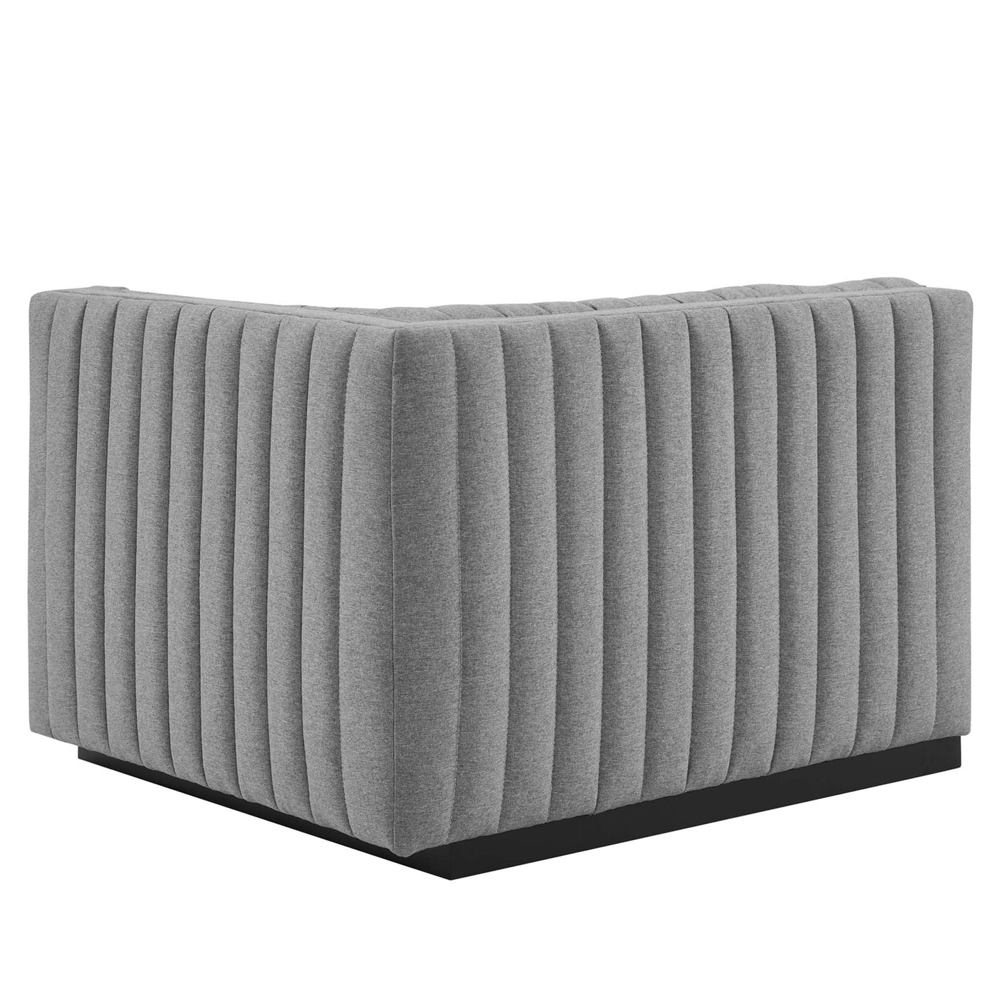 Modway Furniture Conjure Channel Tufted Upholstered Fabric Loveseat - Modern Elegance for Your Living Room Oasis - EEI-5786-BLK-WHI