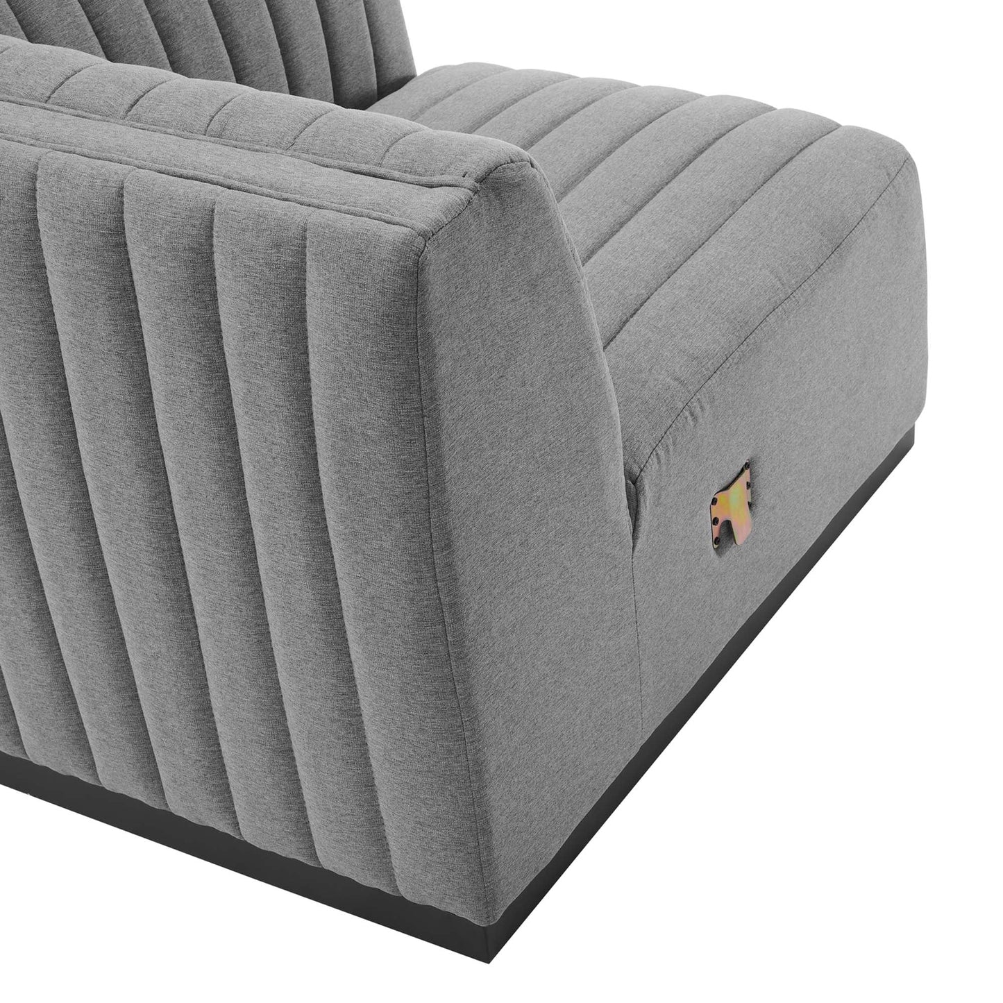 Modway Furniture Conjure Channel Tufted Upholstered Fabric Loveseat - Modern Elegance for Your Living Room Oasis - EEI-5786-BLK-WHI