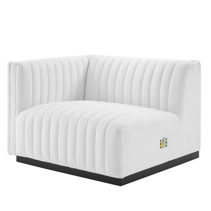 Modway Furniture Conjure Channel Tufted Upholstered Fabric Loveseat - Modern Elegance for Your Living Room Oasis - EEI-5786-BLK-WHI
