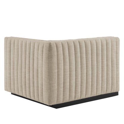 Modway Furniture Conjure Channel Tufted Upholstered Fabric Sofa by Modway - EEI-5787-BLK-LGR