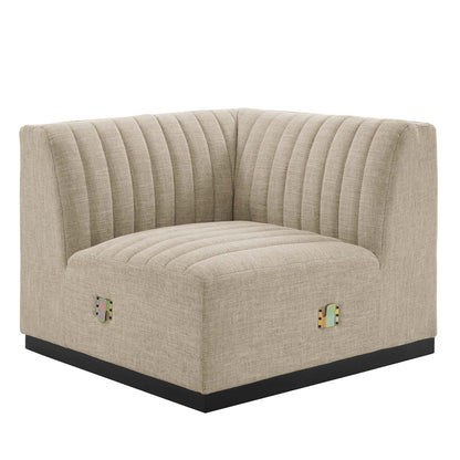 Modway Furniture Conjure 5-Piece Channel Tufted Upholstered Fabric Sectional by Modway – EEI-5796