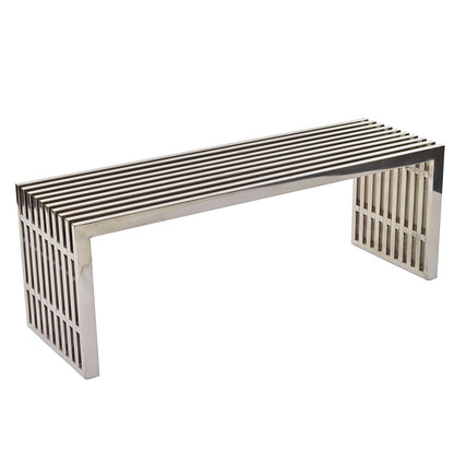 Modway Furniture Gridiron Medium Stainless Steel Bench - EEI-625-SLV