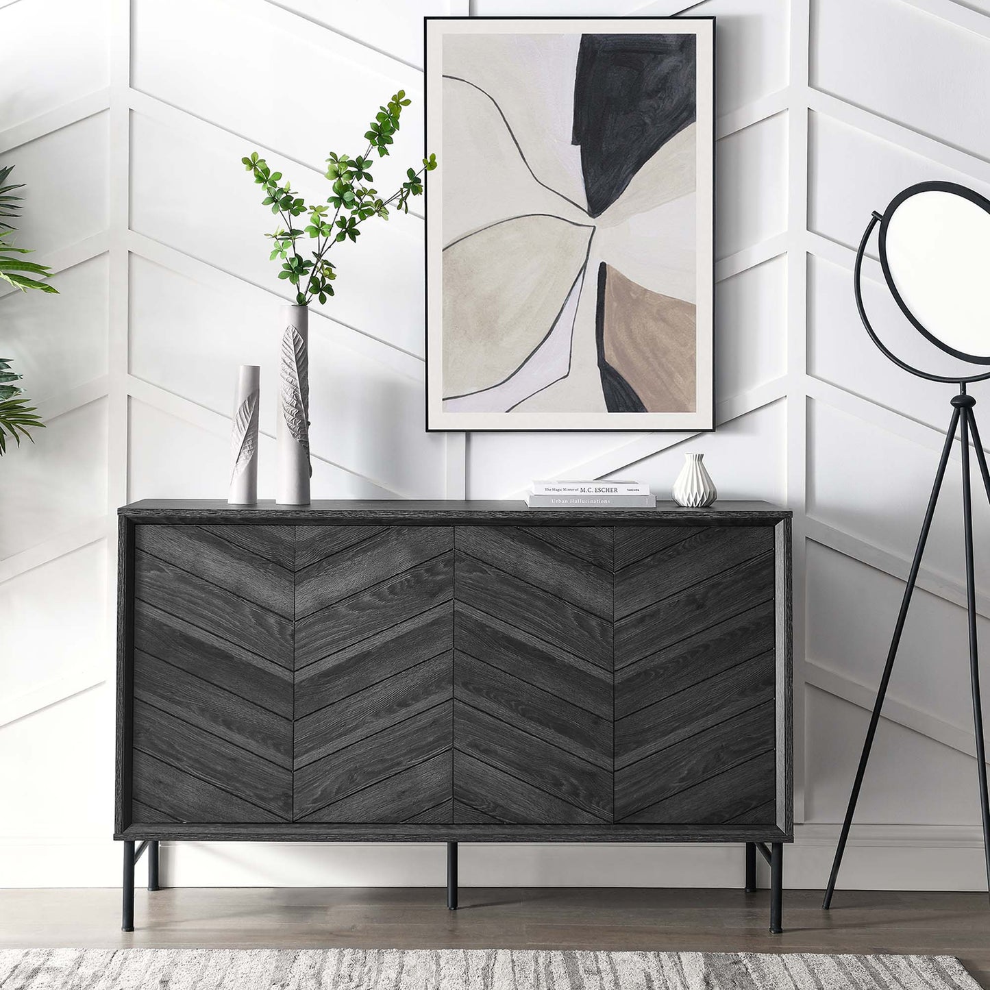 Modway Furniture 59" Harper Chevron Sideboard - EEI-6336-BLK