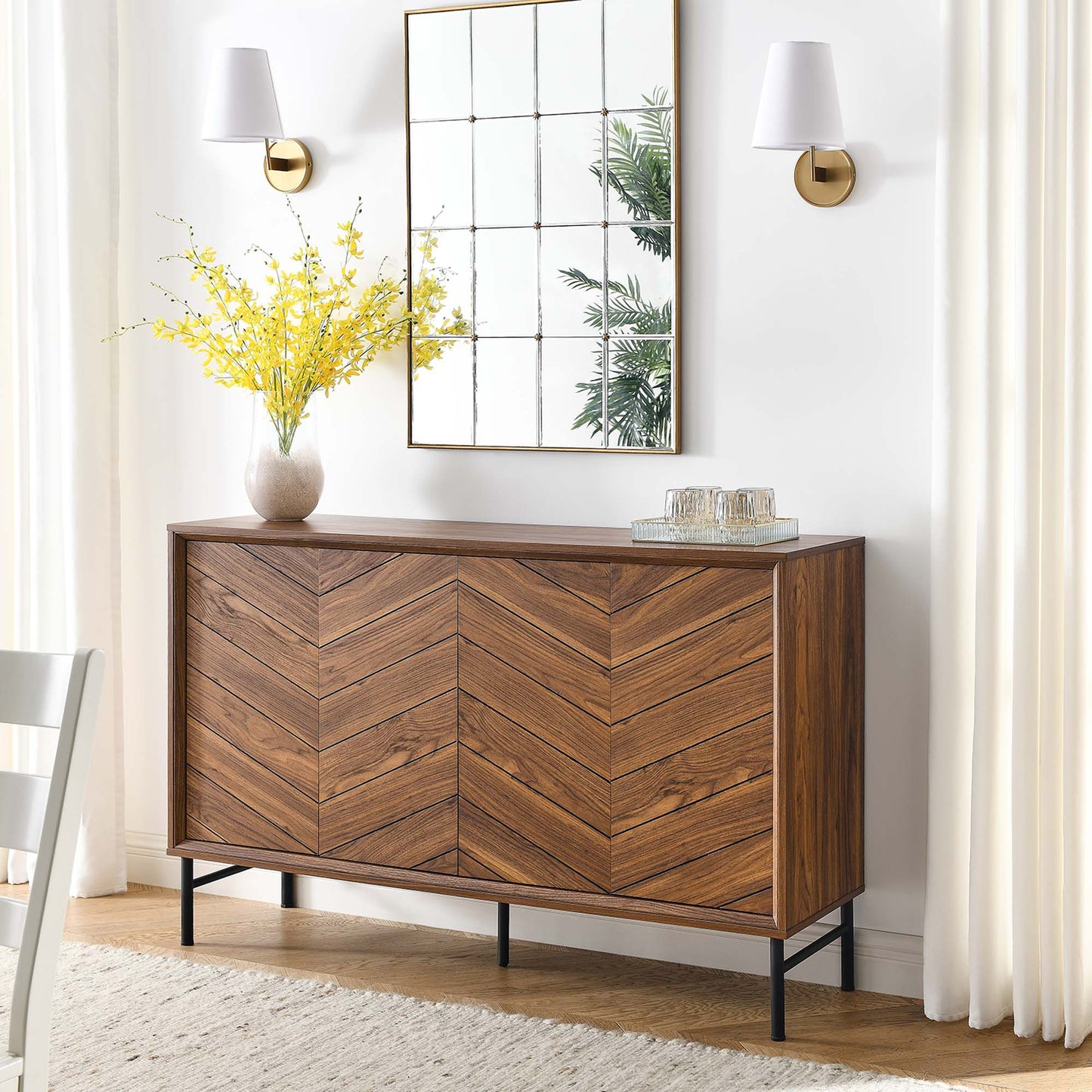 Modway Furniture 59" Harper Chevron Sideboard - EEI-6336-BLK